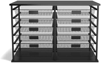 TRU RED Wire Mesh File Organizer, 12-Compartment, Matte Black - Image 4