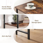 VECELO Small Corner Computer Desk 33 x 30 inches with Storage Shelves for Small Spaces,Triangular Shape,Brown - Image 5