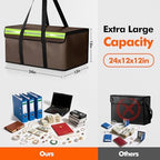 Large Fireproof Document Bag for Home Safe Storage, 24 x 12 x 12in, Brown - Image 2
