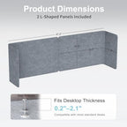 Desk Privacy Panel,2PCS L-Shaped Clamp-On Office Desk Divider,47.2" x 15.7" - Image 4