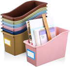 Jinei 24 Pack Book Bins for Classroom with Name Labels, 6 Color Boho by Jinei