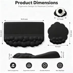 Cloud Keyboard Wrist Rest Set, 3 in 1 Ergonomic Memory Foam Keyboard Stand Pad with Mouse Wrist Support & Cup Holder, Anti-Slip Desk Cushion for Office Gaming Typing Pain Relief,Black - Image 7