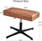 VECELO Under Desk Footrest, PU Ergonomic Foot Rest with Comfort Padding, Height Adjustable for Relieving Leg Pain, Stiffness, and etc, Brown - Image 2