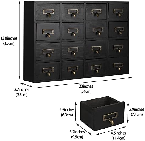 Apothecary Drawers Apothecary Cabinet with Drawers, Black - Image 3