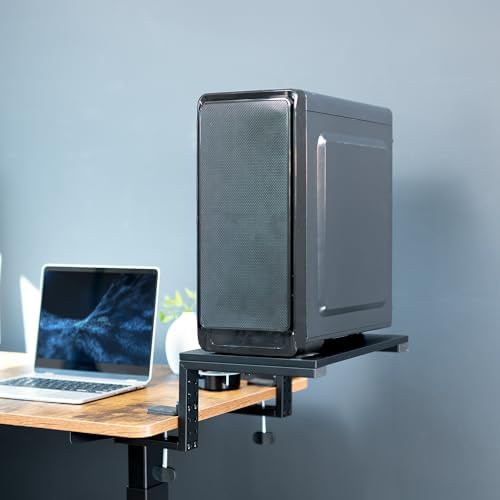 VIVO Black Clamp-on 15 in Desk Extension Shelf, DESK-SHELF15B - Image 2