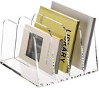 HeZone Desk File Organizer,4-Section Vertical File Folder Holder,Clear by HeZone