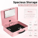 KYODOLED Pink Safe Box with Digital Keypad Lock, Lock Box with Code for Personal Items, Metal Security Box for Cash, Passport, Jewelry, Ideal for Home, Office, Garage Sale, 11.8'' x 9.4'' x 3.5'' - Image 3