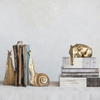 Creative Co-Op Decorative Distressed Cast Metal Snail Bookends, Gold - Image 3