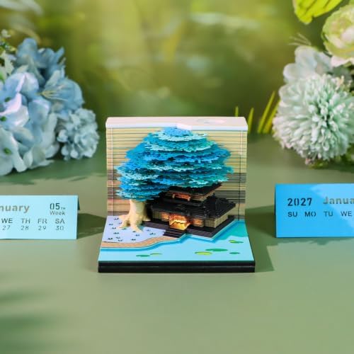 2027 3D Paper Carving Desk Calendar With LED Light - Image 4