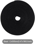 Adhesive Cable Clips 16.4ft Self Adhesive Tape Reusable Cable Tie Wire Straps DIY Accessories for Desk, Wall, Car(Black,8roll) - Image 2