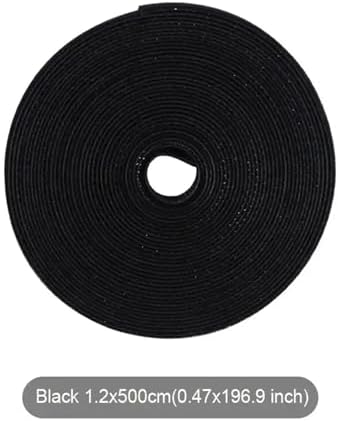 Adhesive Cable Clips 16.4ft Self Adhesive Tape Reusable Cable Tie Wire Straps DIY Accessories for Desk, Wall, Car(Black,8roll) - Image 2