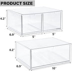 Prsildan Acrylic Drawer Makeup Organizer with 3 Drawers, Clear Stackable Storage for Baby Bottles, Craft, Jewelry & Hair Accessories, Multi-Use for Vanity, Countertop, Office Desk Organization - Image 3