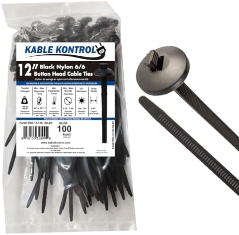 Kable Kontrol Buckle Cable ties, 12 Inch 100 Pcs, 120 Lbs Test, Black by KABLEKONTROL%C2%AE