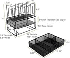 BLU MONACO | Black Wire Mesh Desk Organizer with Drawer | Desk Associates Women Office Set | File Sorters and Mesh Pen Holders Desktop Storage System - Image 6