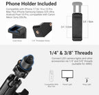 NEEWER Basics Magic Arm Table Stand, 55 cm Microphone Arm Overhead Mobile Phone Holder Desk with 1/4" 3/8" Threads for ARRI, for DSLR Action Cam Webcam Mic LED Light for Video Reinforcement, UA061 - Image 7