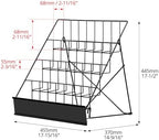 QWORK 4-Tiered Metal Book Display Stand,18.4 x 16.6 x 14.5, Book Signing Wire Rack, Tabletop CD Display Magazine Rack - Image 6
