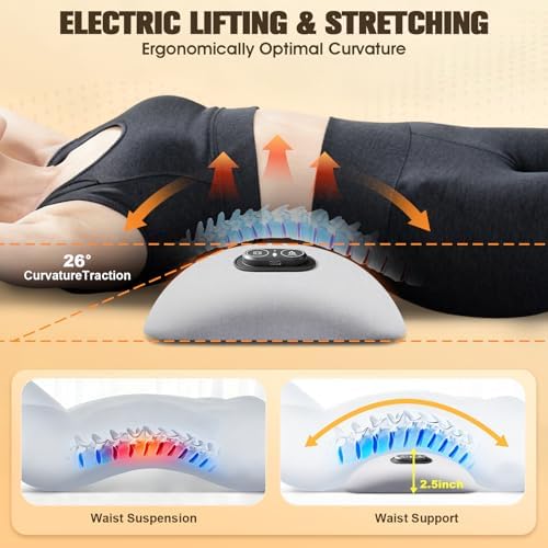 FunBy Lumbar Support Pillow,Triple Fusion Massager for Sciatica LightGray - Image 3