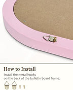 Bulletin Board with Linen, 23.6x17.7 inches Bulletin Board with Pink Wood Style Frame, Decorative Hanging Pin Board Vision Board Message Board for Office School Home Decor(2R2S,L-PK4560,1p) - Image 7