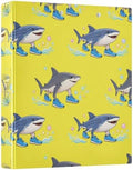 ALAZA Italian Brainrot Meme Tralalero Tralala Shark 6 3 Ring Binder 1.5 Inch Three Ring Office Binders w/clipboard & 3 Pockets, Hold 200 Sheets, 2 pcs by ALAZA