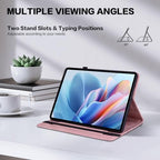 Case for Kindle Fire HD 8 (2018/2017/2016,8th/7th/6th Generation) 8 inch, Multi-Angle Viewing Embossed Premium PU Leather Case with Card Slot for Kindle Fire HD 8 8th Generation, Pink - Image 4