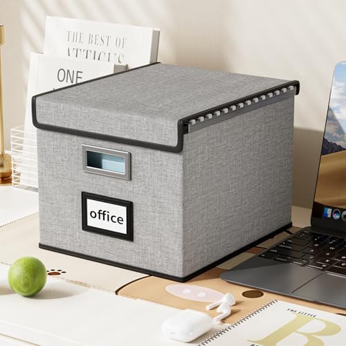 File Organizer Box with Lids, Collapsible File Folder Organizer - Image 4