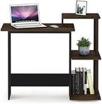 Furinno EFFICIENT Desk, 28.6" Wide Gaming Desk with 3 Open Side Shelves, Laptop Notebook Computer Desk, Office Desk for Home Office, Study Room, Dorm, Bedroom, Columbia Walnut - Image 4