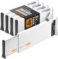 RAPTUROUS White Expandable Drawer Dividers (6" Tall, 13"-22" Long, 4 Pack - White) by Rapturous