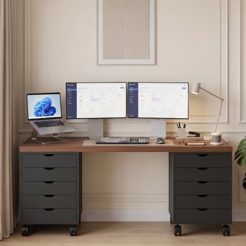 5 Drawer Mobile File Cabinet, Under Desk Storage Cabinet with Wheels - Image 2