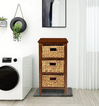 eHemco 3 Tier X-Side End Storage Cabinet, Walnut - Image 4