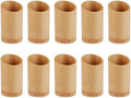 BambooMN Bamboo Kitchen Utensil Holder for Countertop, Utensil Crock for Cooking Utensils - 7" x 4" - Carbonized Brown - 10 Pieces by BambooMN