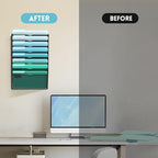 8-Tier Wall File Organizer, Hanging File Holder, Wall Mounted Mail Sorter - Image 7