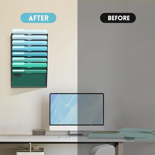 SUPEASY 8-Tier Wall File Organizer, Wall Mounted Mail Sorter, 2 Pack - Image 7