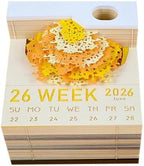 Time Piece Calendar, 2027 Desk Calendar with LED Light, 3D Tear-Away Paper Carving Art Memo Pad Notepad Gift for Christmas Housewarming Desktop Decoration(with Calendar & Light) - Image 3