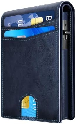 QLD 2026 Wallet for Men - RFID Blocking Slim Minimalist Wallet, Navy by QLDBrand