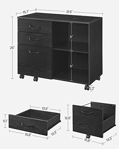 VASAGLE 3-Drawer Lateral File Cabinet, Home Office Printer Stand - Image 3