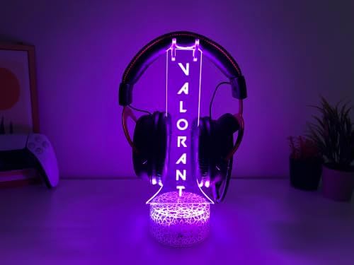 Personalized LED Headphone Stand, Custom Gamertag Headset Holder with Name, RGB Gamer Light Sign, Streamer Headphone Stand, Gaming Desk Accessory, Gamer Room Decor Gift - Image 2