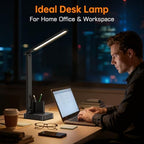 cozoo LED Desk Lamp USB A/C AC Pen Holder Dorm Home Office Desk Light Black - Image 2