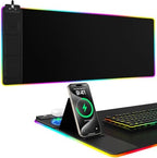 Wireless Charging RGB Mouse Pad with Phone Stand, Large Gaming Desk Mat by miroddi