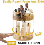 Asayuee 360 Rotating Makeup Organizer,2 Tier Large Capacity Make Up Organizers and Storage,Skincare Perfume Vanity Organizers,Bathroom Cosmetics Storage Organizer Countertop(Gold) - Image 3