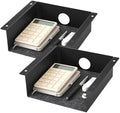Yaocom 2 Pack Under Desk Hanging Shelf, Carbon Steel Storage Tray with Mute Felt Sheets, Mount Shelves Organizer for Office Home Workstation Gaming Desk Stand up(7.5x8x2.8 in/Storage Shelf,Black) by Yaocom