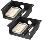 Yaocom 2 Pack Under Desk Hanging Shelf, Carbon Steel Storage Tray with Mute Felt Sheets, Mount Shelves Organizer for Office Home Workstation Gaming Desk Stand up(7.5x8x2.8 in/Storage Shelf,Black) by Yaocom