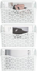 EasyPAG 3 Pack Hollow Design Wall-Mounted File Organizer - Heavy Duty Metal, Vertical Space Saving, Letter Size Single Pocket Holder for Office, Home, School, White by EasyPAG