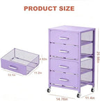 4-Drawers Metal Rolling Cart, Utility Storage Cart with Wheels - Image 3