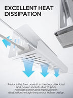 NODOCA No Drill Under Desk Cable Management Tray, 14'' Wire Management, Punch-Free Clamp on, Metal Cable Tray, Wire Organizer Under Desk, Under Desk Basket for Office and Home, White(2 Packs) - Image 5