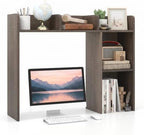 DREAMADE Desktop Bookshelf, 3-Tier Desk Shelf with 5 Racks, Grey by DREAMADE