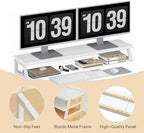 HOOBRO Dual Monitor Stand Riser, 39 Inch Large Computer Monitor Stand for 2 Monitors, Computer Monitor Riser, Desk Shelf Organizer for Office Desk, Accessories, White WW121CJ01 - Image 6