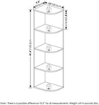 Furinno Pasir 4-Tier Corner Open Shelf Bookcase, White - Image 3