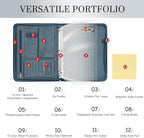 Leathario Portfolio Binder, Padfolio Organizer, 3 Ring Binder with Zipper - Image 3