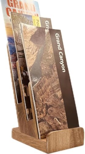 Distinguished 3-Tier Acacia Wood Literature Holder, Trifold Brochure Holder, Flyer Holder, Postcard Display and Countertop Wooden Display Stand [Pack of 2] - Image 3