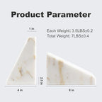 Karibiber Marble Bookends for Heavy Books, Calacatta Decorative Book Ends for Shelves, Unique and Heavy Bookends for Hardback Book & Cookbooks, Stone Book Stopper, Modern Book Holder,Set of 2 - Image 4